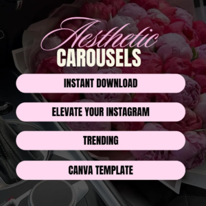 Pink Aesthetic IG Carousel Bundle (100 Templates) | Fully Editable Canva PLR/MRR