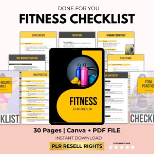 Fitness Checklist Printable with Private Label Rights (PLR)