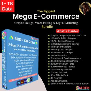 The Biggest Mega E-Commerce, Graphic Design, Video Editing & Digital Marketing Bundle